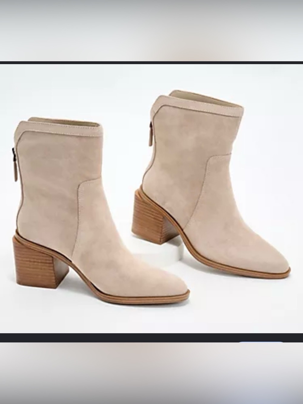 Vince Camuto Women's Beige Suede Block Heel Ankle Boots. New no box.
